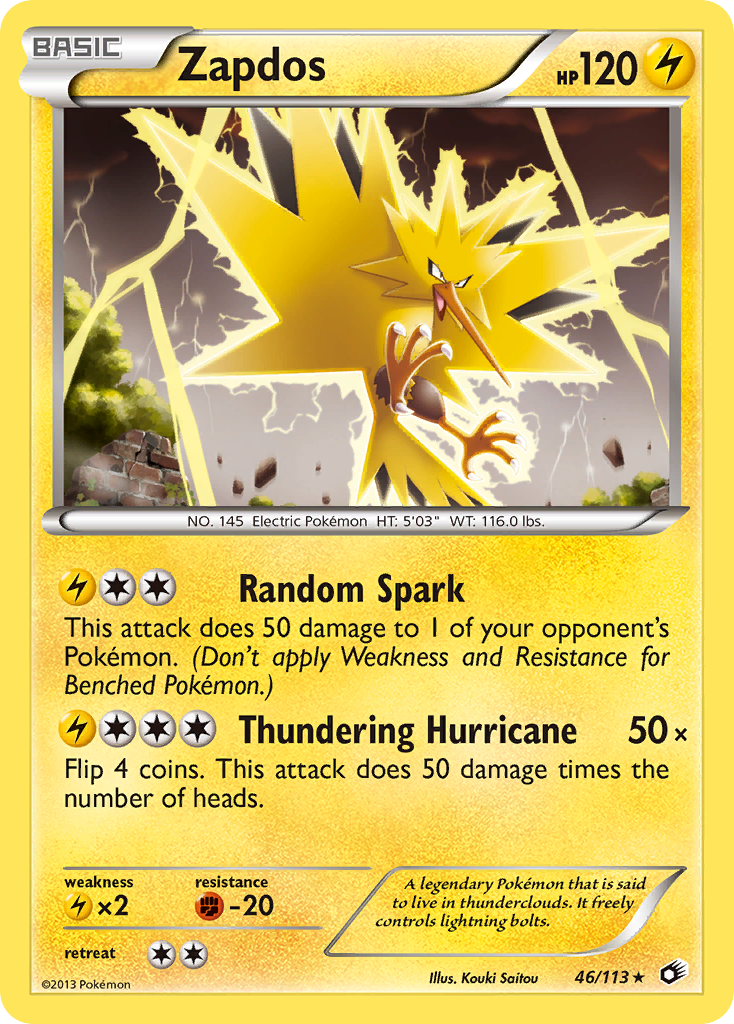 Zapdos (46/113) (Theme Deck Exclusive) [Black & White: Legendary Treasures] | Dragon's Lair Comics and Fantasy Houston TX