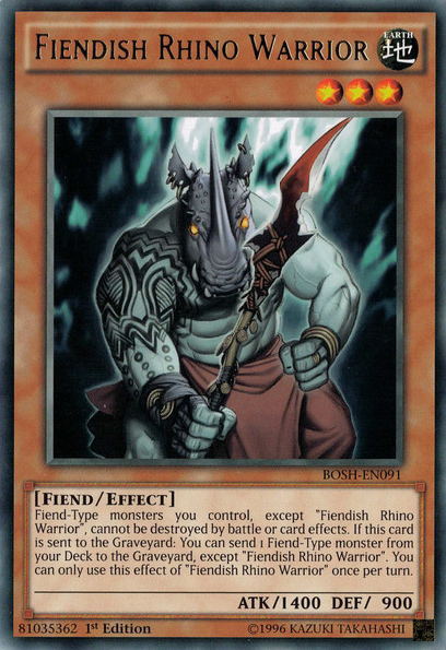 Fiendish Rhino Warrior [BOSH-EN091] Rare | Dragon's Lair Comics and Fantasy Houston TX