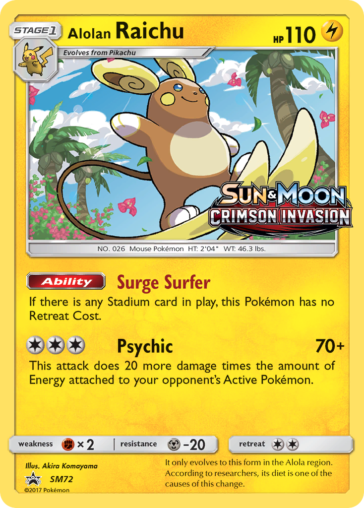 Alolan Raichu (SM72) (Prerelease Promo) [Sun & Moon: Black Star Promos] | Dragon's Lair Comics and Fantasy Houston TX