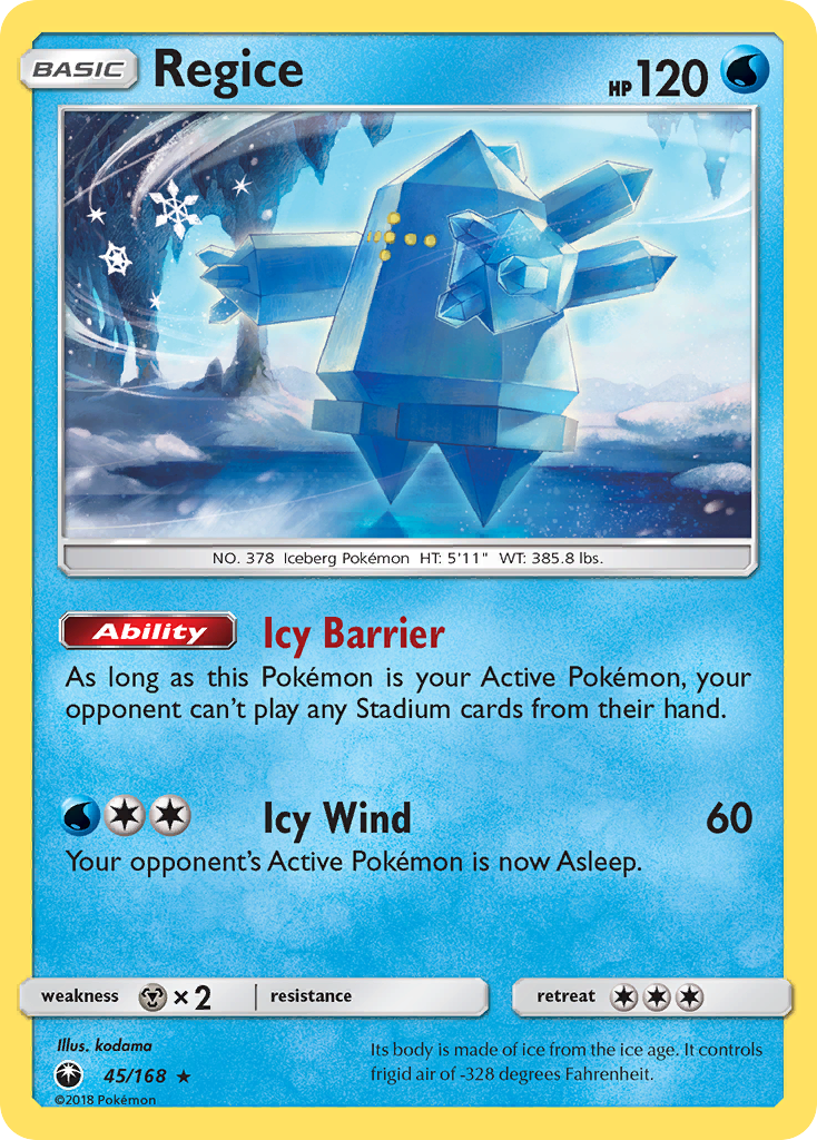 Regice (45/168) [Sun & Moon: Celestial Storm] | Dragon's Lair Comics and Fantasy Houston TX