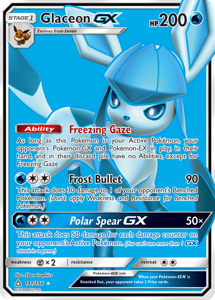 Glaceon GX (141/156) [Sun & Moon: Ultra Prism] | Dragon's Lair Comics and Fantasy Houston TX