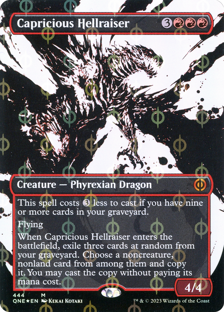 Capricious Hellraiser (Borderless Ichor Step-and-Compleat Foil) [Phyrexia: All Will Be One] | Dragon's Lair Comics and Fantasy Houston TX