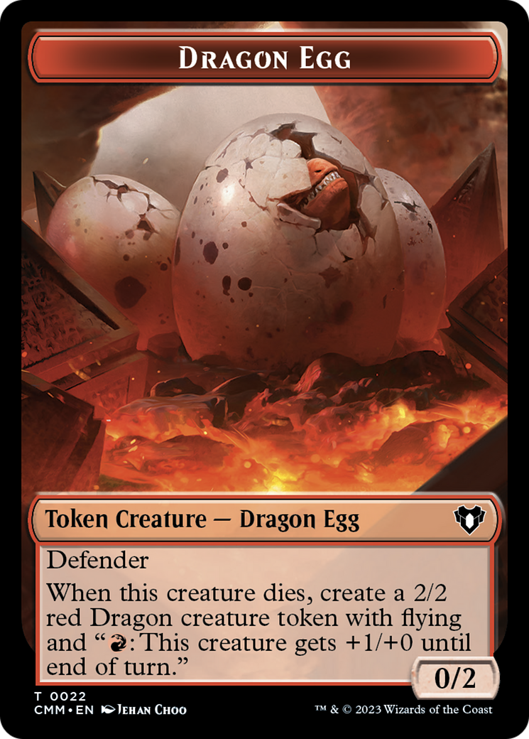 Dragon Egg Token [Commander Masters Tokens] | Dragon's Lair Comics and Fantasy Houston TX