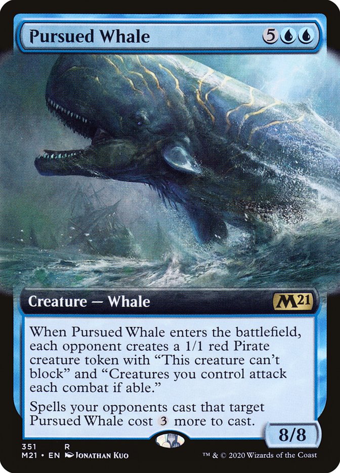 Pursued Whale (Extended Art) [Core Set 2021] | Dragon's Lair Comics and Fantasy Houston TX