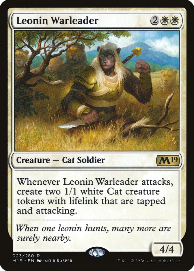 Leonin Warleader [Core Set 2019] | Dragon's Lair Comics and Fantasy Houston TX