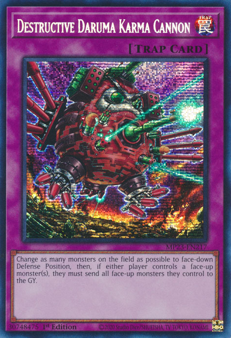 Destructive Daruma Karma Cannon [MP23-EN217] Prismatic Secret Rare | Dragon's Lair Comics and Fantasy Houston TX