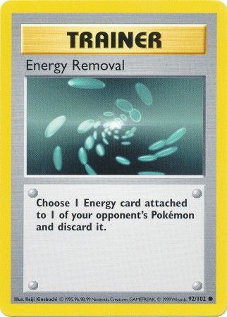 Energy Removal (92/102) [Base Set Shadowless Unlimited] | Dragon's Lair Comics and Fantasy Houston TX