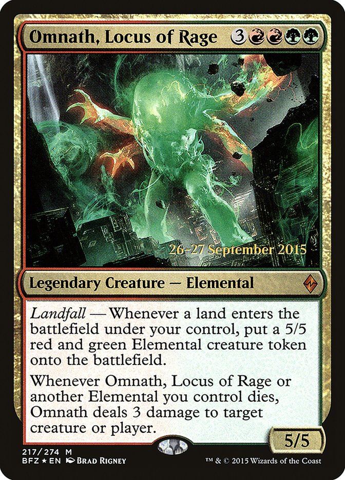 Omnath, Locus of Rage [Battle for Zendikar Prerelease Promos] | Dragon's Lair Comics and Fantasy Houston TX