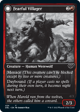 Fearful Villager // Fearsome Werewolf [Innistrad: Double Feature] | Dragon's Lair Comics and Fantasy Houston TX