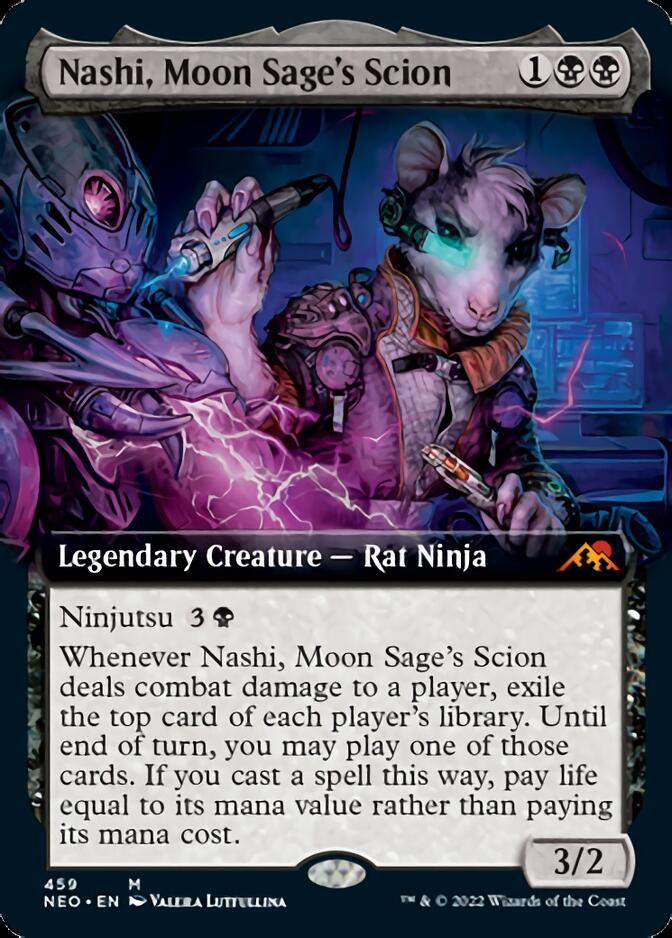 Nashi, Moon Sage's Scion (Extended Art) [Kamigawa: Neon Dynasty] | Dragon's Lair Comics and Fantasy Houston TX