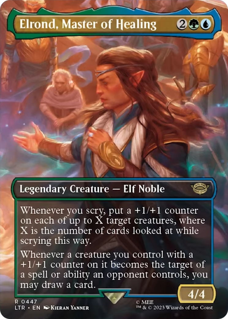 Elrond, Master of Healing (Borderless Alternate Art) [The Lord of the Rings: Tales of Middle-Earth] | Dragon's Lair Comics and Fantasy Houston TX