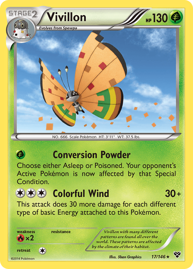 Vivillon (17/146) (High Plains Form/Orange Wings) [XY: Base Set] | Dragon's Lair Comics and Fantasy Houston TX