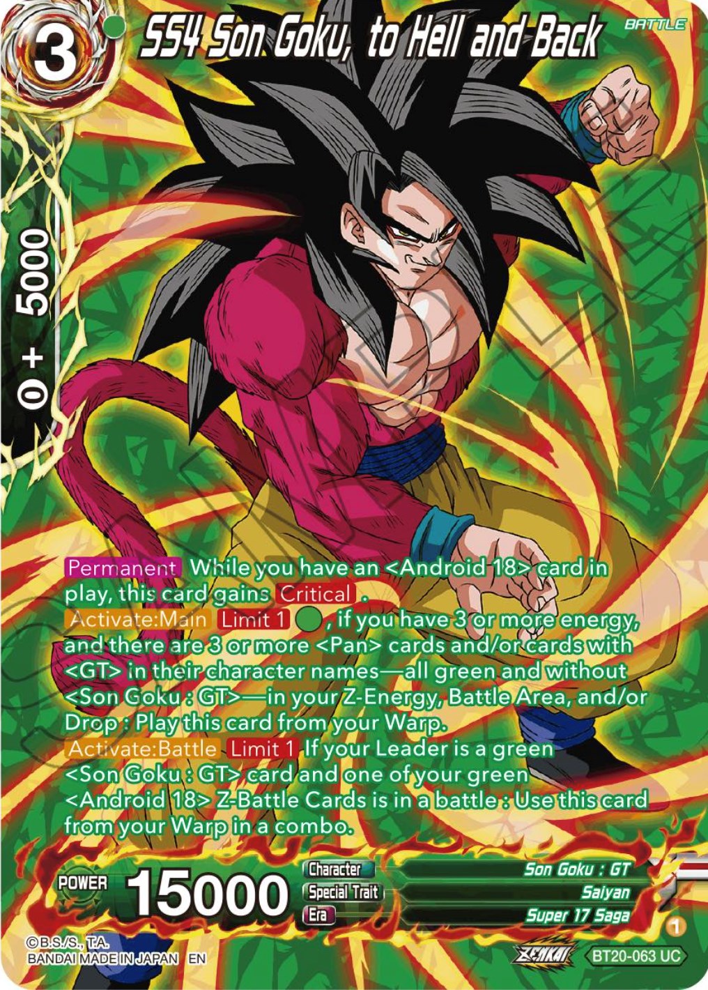 SS4 Son Goku, to Hell and Back (Silver Foil) (BT20-063) [Power Absorbed] | Dragon's Lair Comics and Fantasy Houston TX