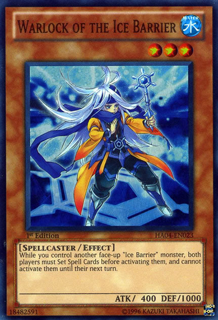 Warlock of the Ice Barrier [HA04-EN023] Super Rare | Dragon's Lair Comics and Fantasy Houston TX