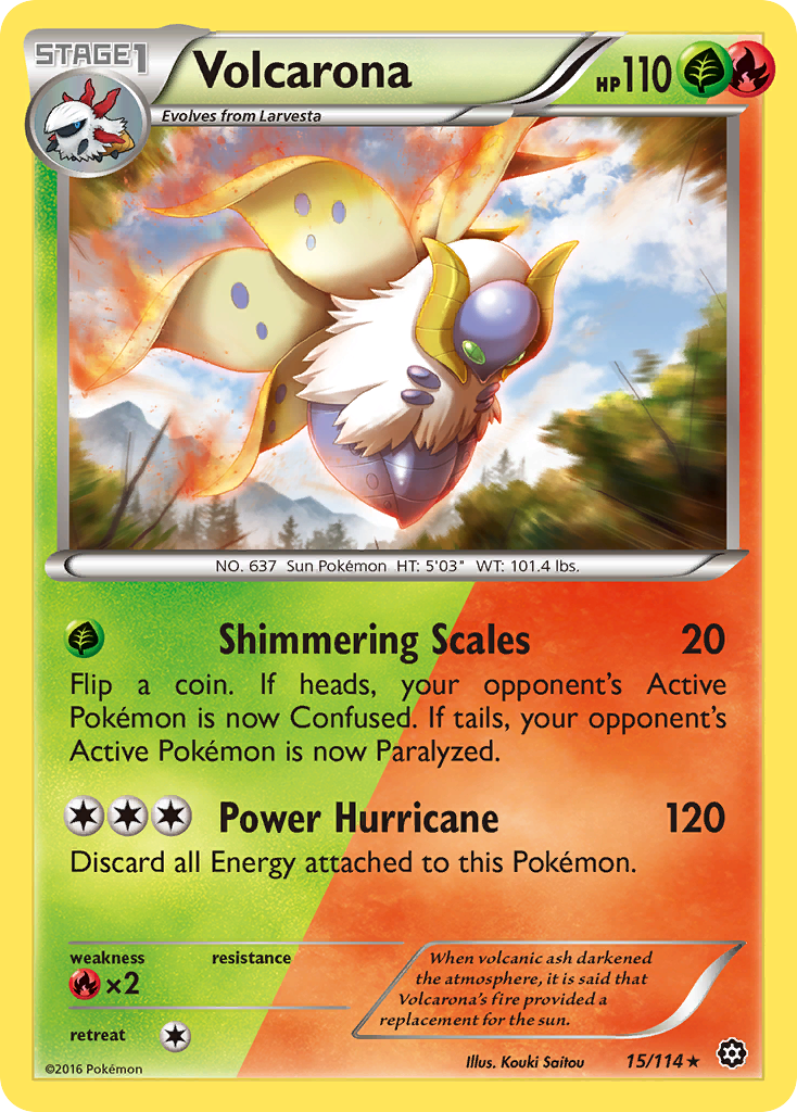 Volcarona (15/114) [XY: Steam Siege] | Dragon's Lair Comics and Fantasy Houston TX