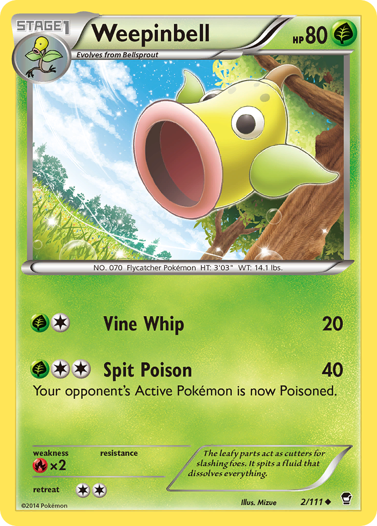 Weepinbell (2/111) [XY: Furious Fists] | Dragon's Lair Comics and Fantasy Houston TX