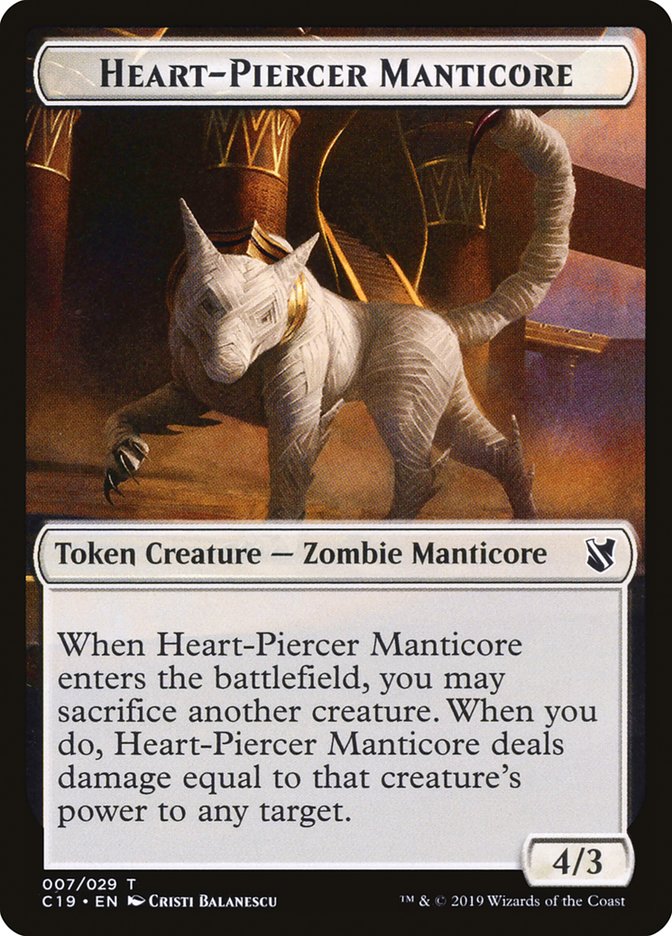 Heart-Piercer Manticore Token [Commander 2019 Tokens] | Dragon's Lair Comics and Fantasy Houston TX