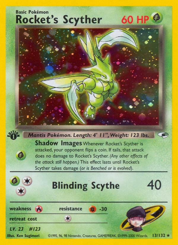 Rocket's Scyther (13/132) [Gym Heroes 1st Edition] | Dragon's Lair Comics and Fantasy Houston TX