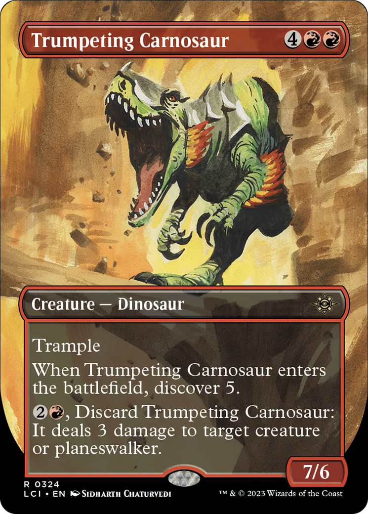 Trumpeting Carnosaur (Borderless) [The Lost Caverns of Ixalan] | Dragon's Lair Comics and Fantasy Houston TX