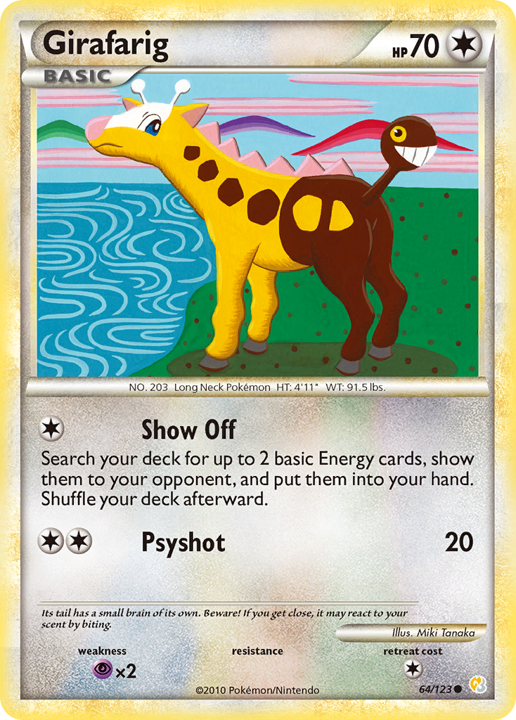 Girafarig (64/123) [HeartGold & SoulSilver: Base Set] | Dragon's Lair Comics and Fantasy Houston TX