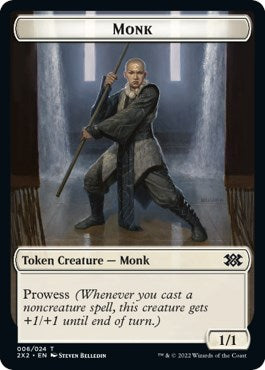 Wrenn and Six Emblem // Monk Double-Sided Token [Double Masters 2022 Tokens] | Dragon's Lair Comics and Fantasy Houston TX