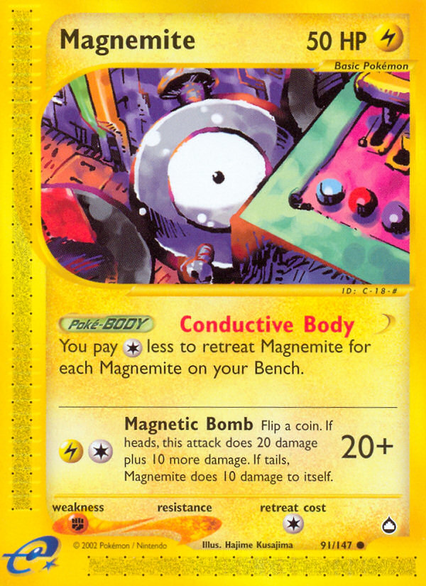 Magnemite (91/147) [Aquapolis] | Dragon's Lair Comics and Fantasy Houston TX