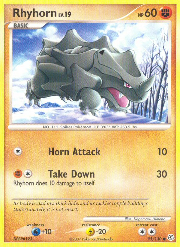 Rhyhorn (95/130) [Diamond & Pearl: Base Set] | Dragon's Lair Comics and Fantasy Houston TX