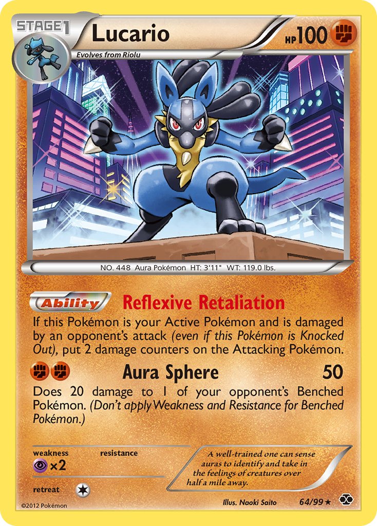 Lucario (64/99) (Cosmos Holo) (Blister Exclusive) [Black & White: Next Destinies] | Dragon's Lair Comics and Fantasy Houston TX