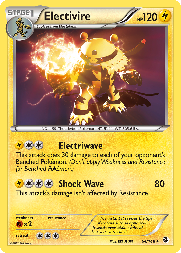 Electivire (54/149) [Black & White: Boundaries Crossed] | Dragon's Lair Comics and Fantasy Houston TX