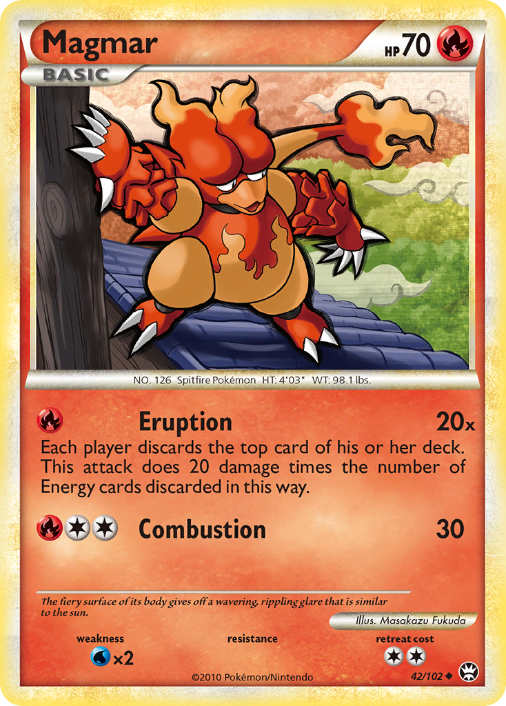 Magmar (42/102) [HeartGold & SoulSilver: Triumphant] | Dragon's Lair Comics and Fantasy Houston TX