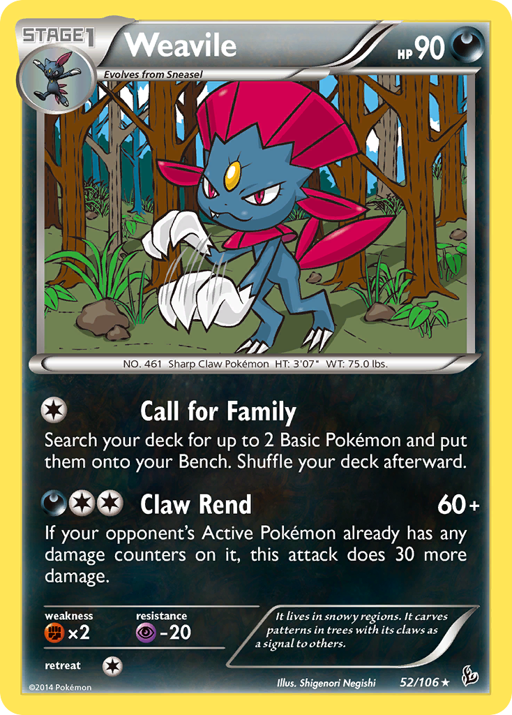 Weavile (52/106) [XY: Flashfire] | Dragon's Lair Comics and Fantasy Houston TX