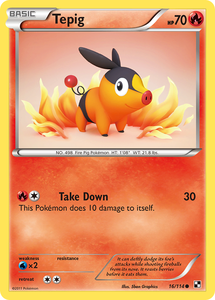 Tepig (16/114) [Black & White: Base Set] | Dragon's Lair Comics and Fantasy Houston TX