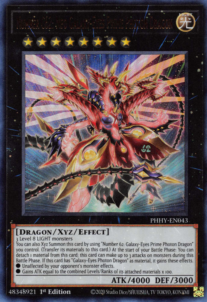 Number C62: Neo Galaxy-Eyes Prime Photon Dragon [PHHY-EN043] Ultra Rare | Dragon's Lair Comics and Fantasy Houston TX