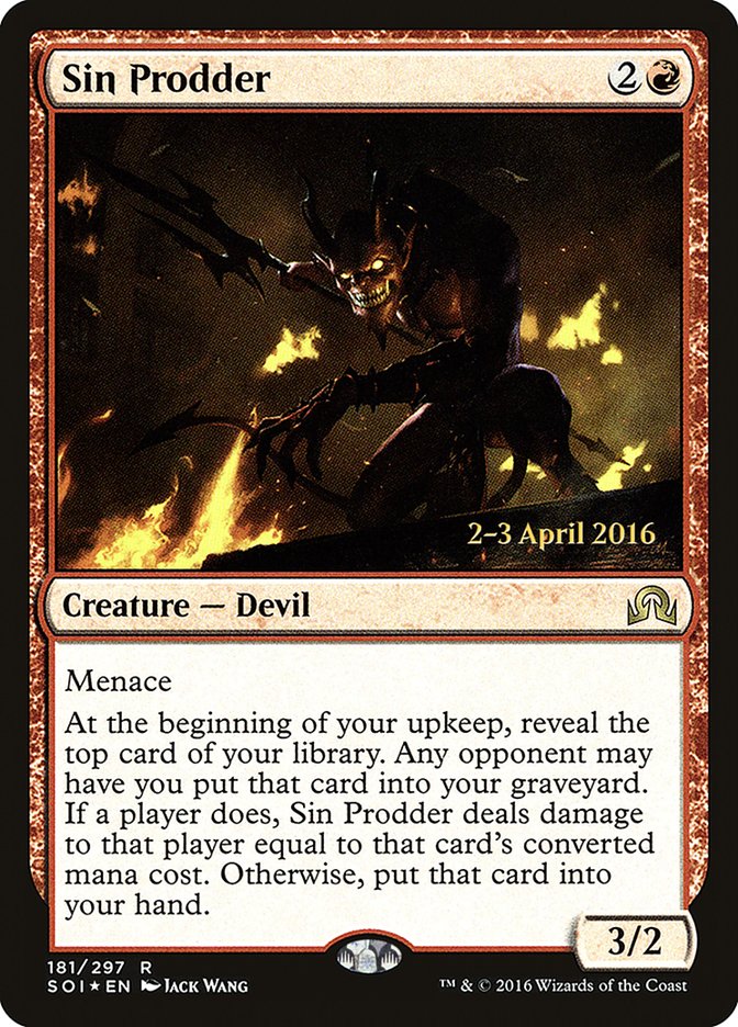 Sin Prodder [Shadows over Innistrad Prerelease Promos] | Dragon's Lair Comics and Fantasy Houston TX