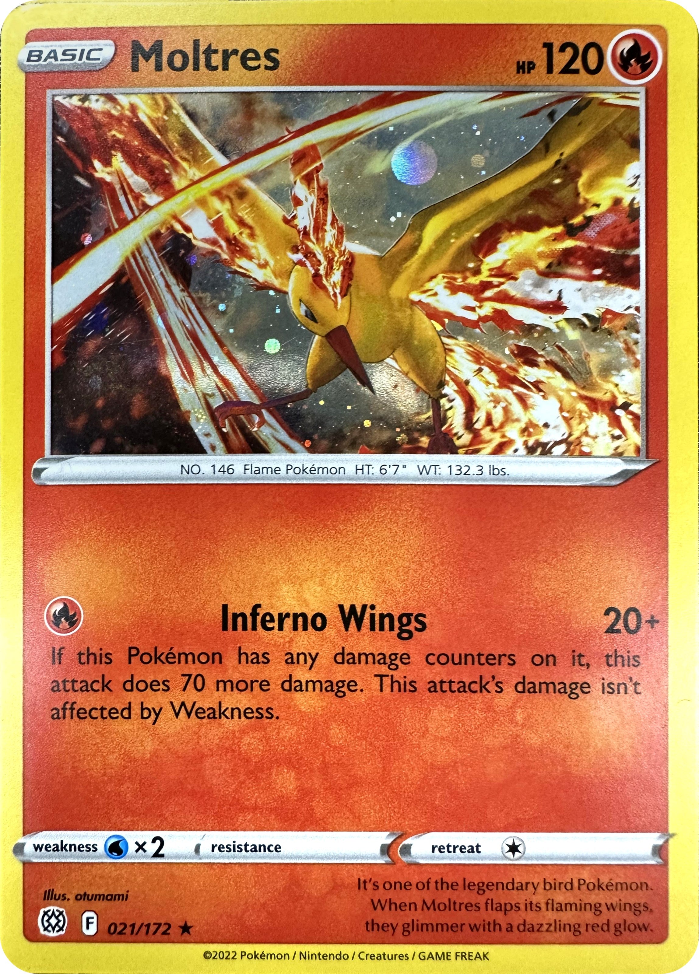 Moltres (021/172) (Cosmos Holo) [Sword & Shield: Brilliant Stars] | Dragon's Lair Comics and Fantasy Houston TX