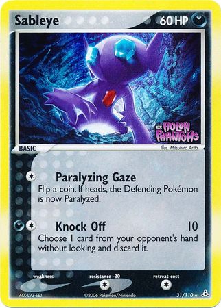 Sableye (31/110) (Stamped) [EX: Holon Phantoms] | Dragon's Lair Comics and Fantasy Houston TX