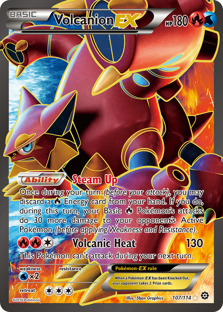 Volcanion EX (107/114) [XY: Steam Siege] | Dragon's Lair Comics and Fantasy Houston TX