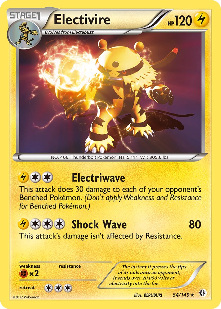 Electivire (54/149) (Theme Deck Exclusive) [Black & White: Boundaries Crossed] | Dragon's Lair Comics and Fantasy Houston TX