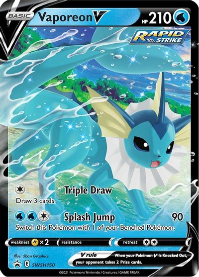 Vaporeon V (SWSH150) [Sword & Shield: Black Star Promos] | Dragon's Lair Comics and Fantasy Houston TX