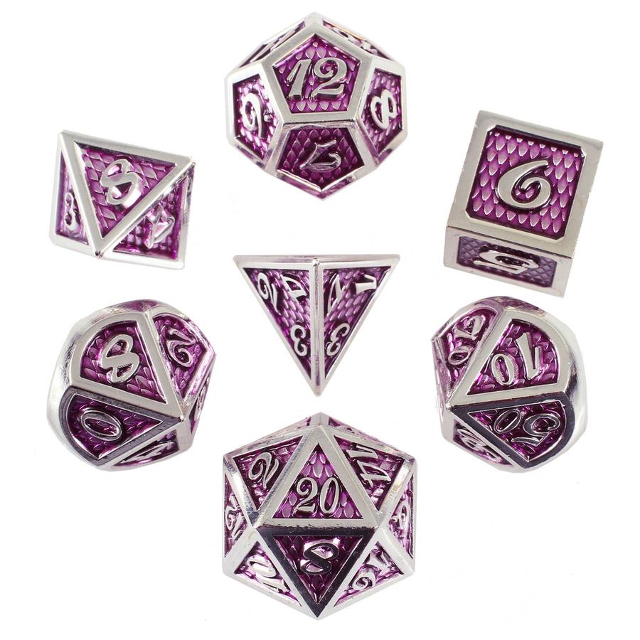 Forged Gaming Amethyst Dragon Poly 7 Metal Dice Set | Dragon's Lair Comics and Fantasy Houston TX