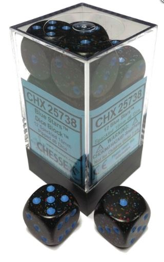 Chessex Speckled: 16mm D6 Blue Stars (12) | Dragon's Lair Comics and Fantasy Houston TX