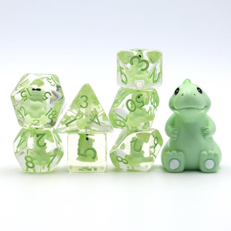 Foam Brain Baby T-Rex Poly 7 Dice Set | Dragon's Lair Comics and Fantasy Houston TX