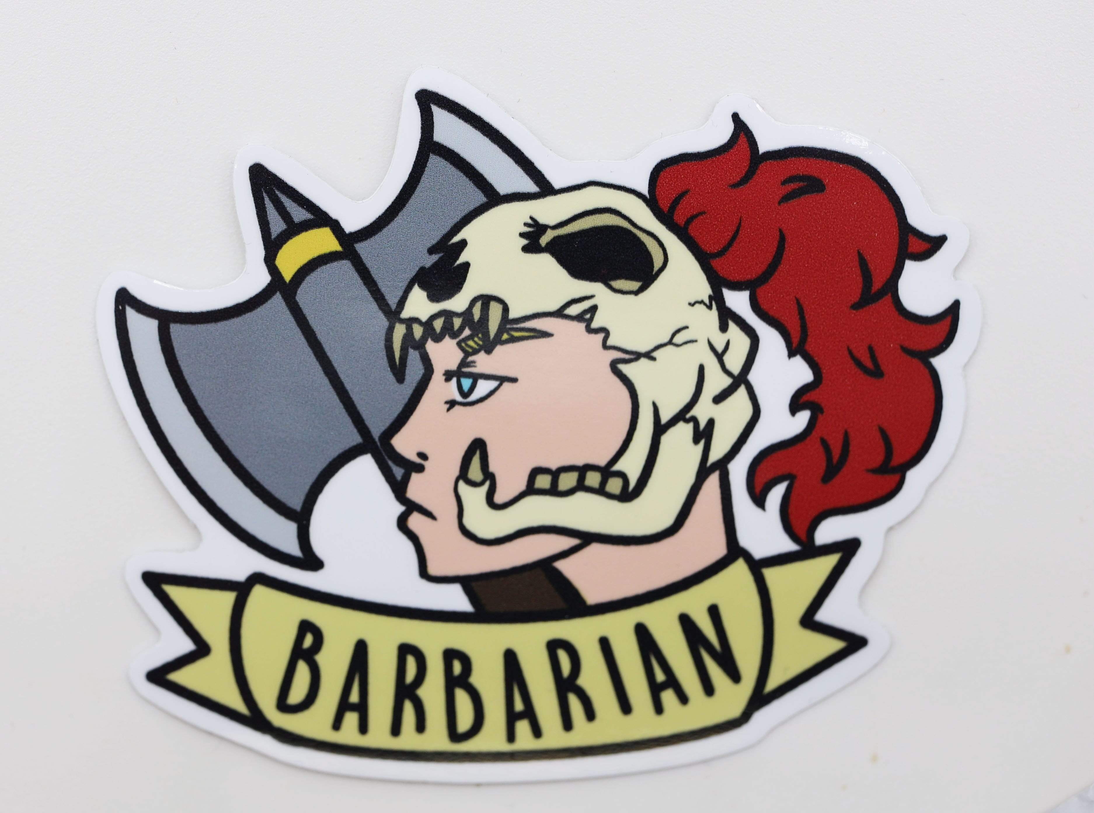 Foam Brain Banner Class Sticker: Barbarian | Dragon's Lair Comics and Fantasy Houston TX