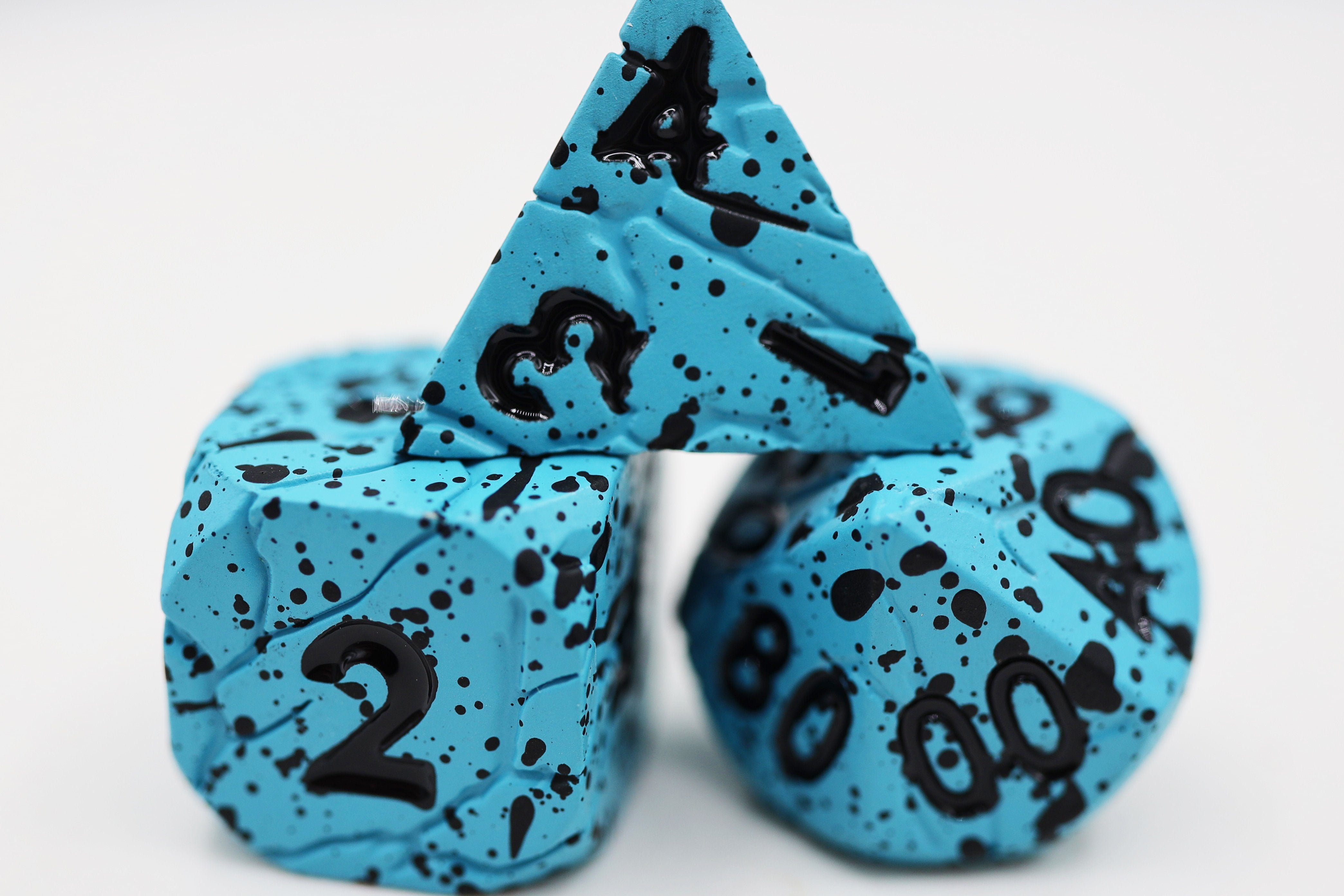 Foam Brain Blue Quarry Metal Poly 7 Dice Set | Dragon's Lair Comics and Fantasy Houston TX