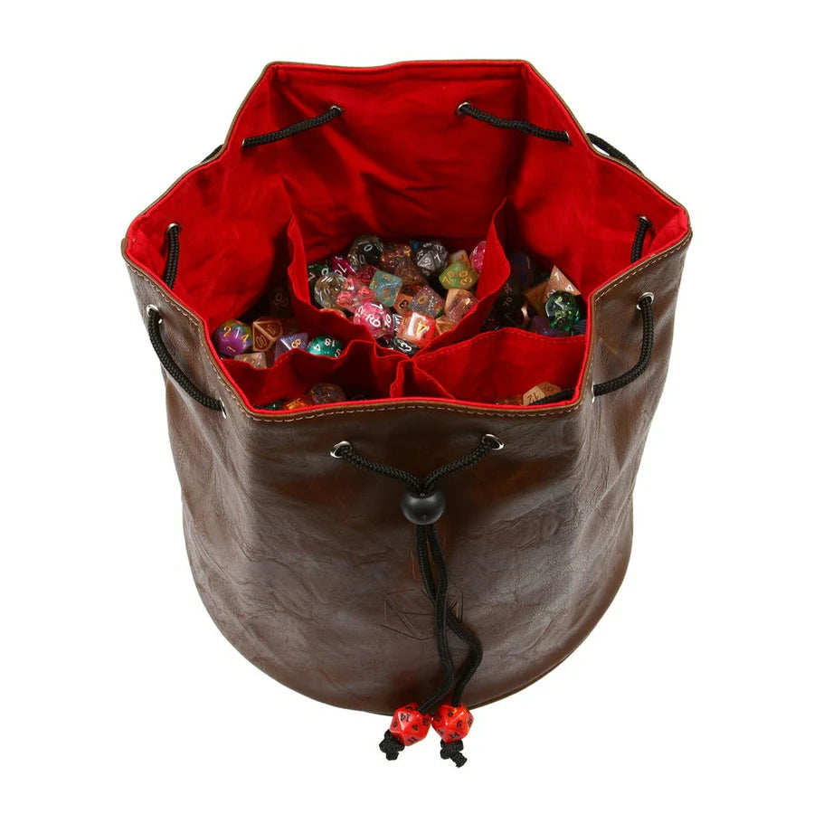 Forged Gaming Pouch of the Endless Hoard Dice Bag Brown with Red | Dragon's Lair Comics and Fantasy Houston TX