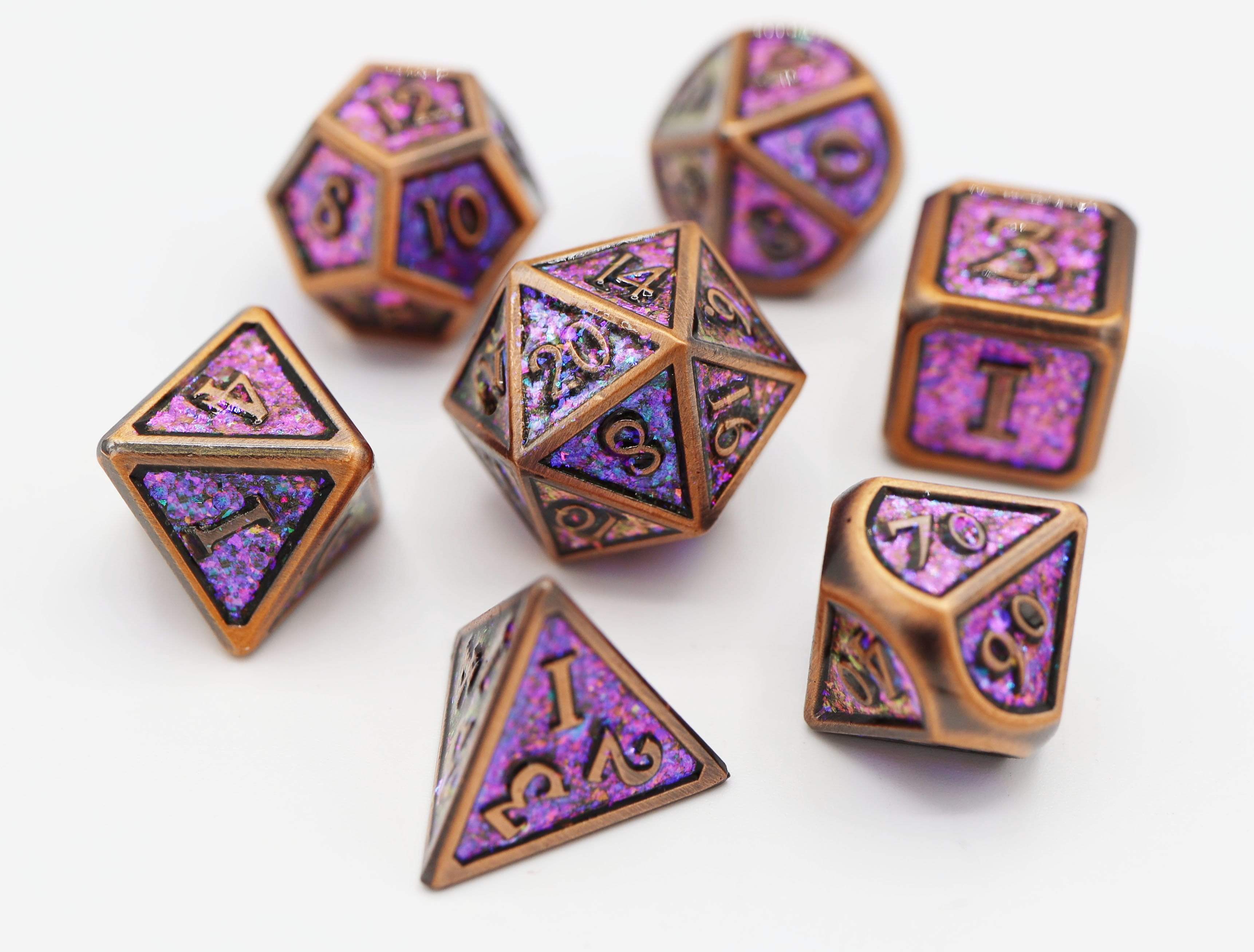 Foam Brain Copper Confetti RPG Dice Set | Dragon's Lair Comics and Fantasy Houston TX