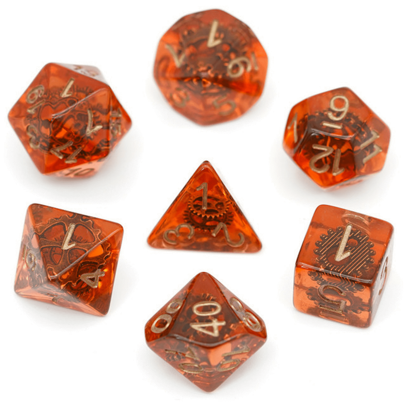 Foam Brain Copper Gears RPG Dice Set | Dragon's Lair Comics and Fantasy Houston TX