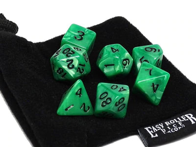 Easy Roller Kelly Green Marble Poly 7 Set with Bag | Dragon's Lair Comics and Fantasy Houston TX