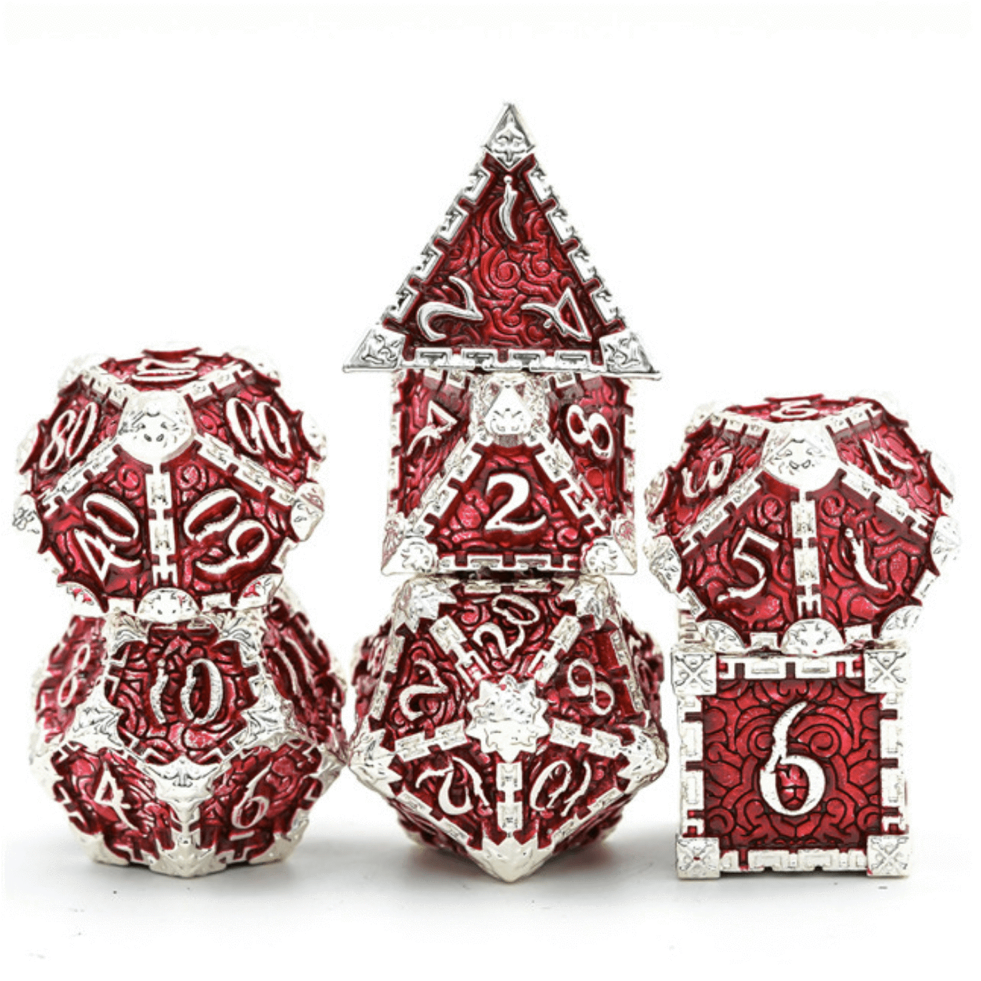 Foam Brain Dagger of Venom Silver Ruby RPG Metal Dice Set | Dragon's Lair Comics and Fantasy Houston TX