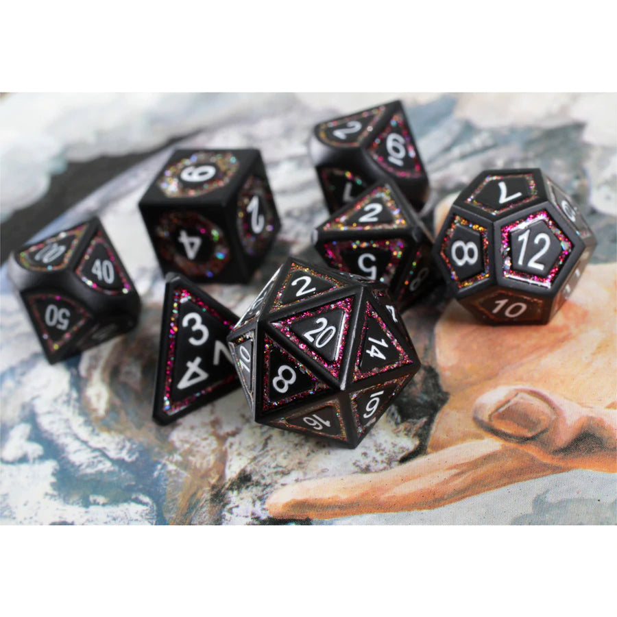 Forged Gaming Dark Majik Poly 7 Metal Dice Set | Dragon's Lair Comics and Fantasy Houston TX